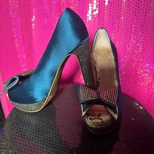 Vince Camuto Dark Blue Heels w/ Rhinestone Heels